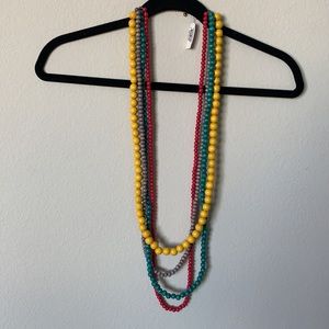 NWT Colorful Wooden Bead Necklace